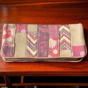 FOSSIL MultiColored Patchwork Leather Clutch Wallet
